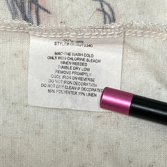 Disney Parks Princess Signed Short Sleeve Ariel Linen Blend Tee Cream Natural - Picture 13 of 13